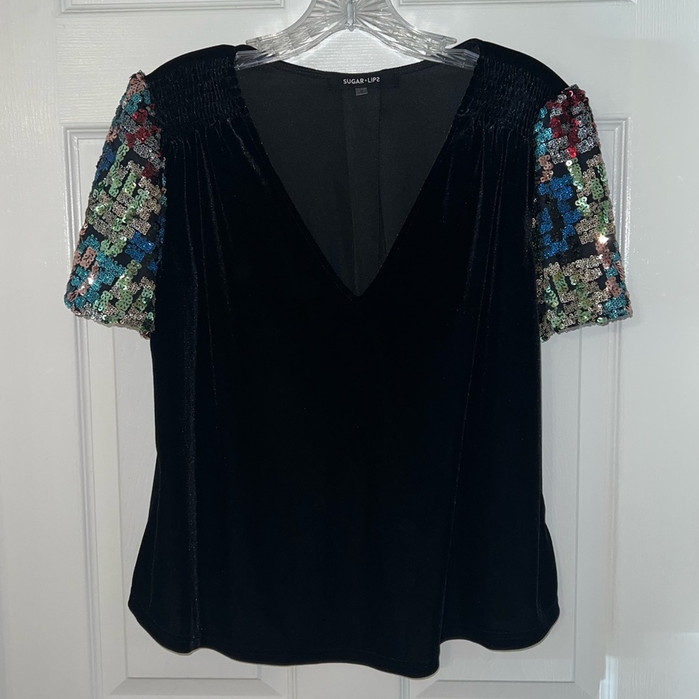 Sugarlips Sequin Velvet Top